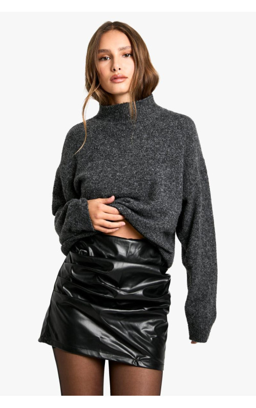 Міні-спідниця з Pu Ruched