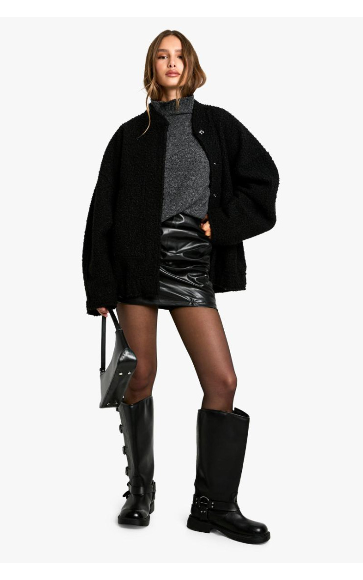 Міні-спідниця з Pu Ruched