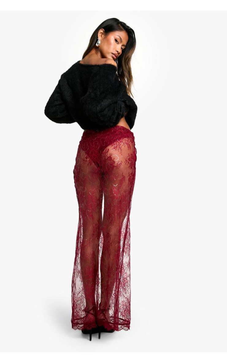 Мереживна спідниця максі з паєтками