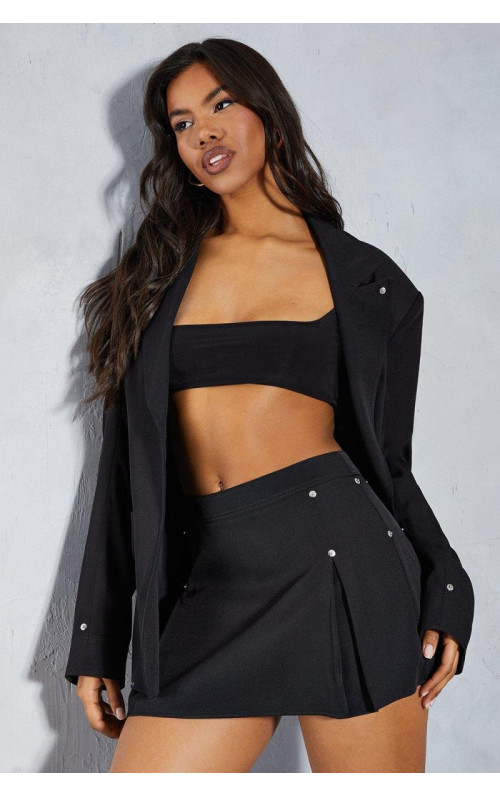 Закладена деталь плісирована індивідуальна міні -спідниця