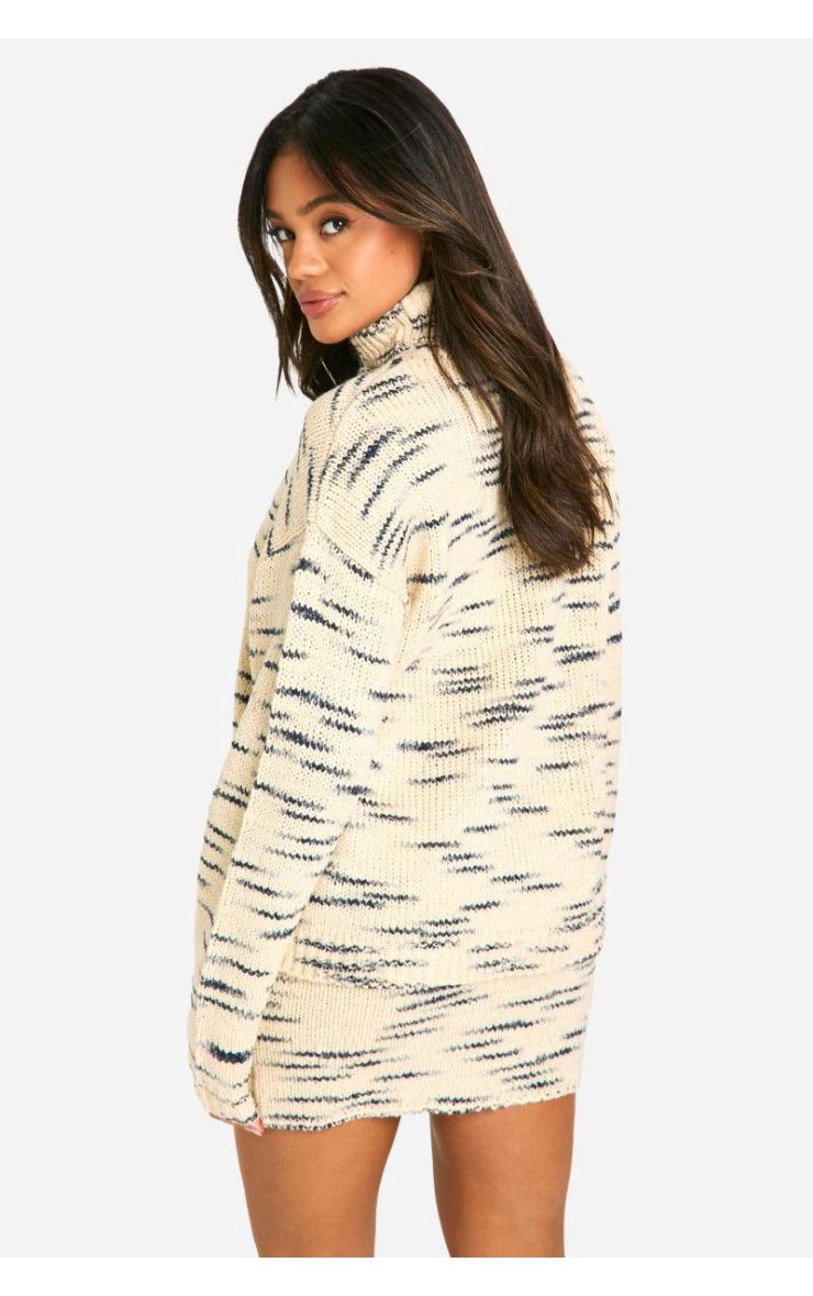 Преміальний трикотажний джемпер з горловиною та міні-спідниця