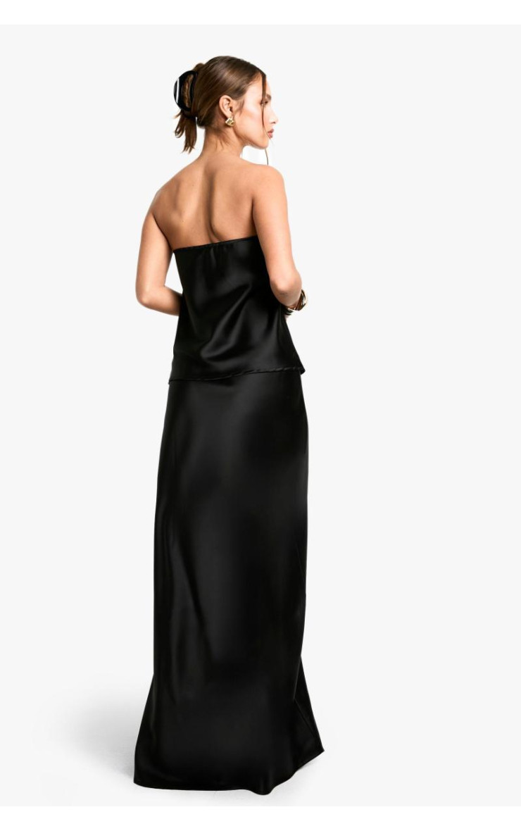 АТЛАСНИЙ ДОВГИЙ КОМПЛЕКТ БАНДО ТА СПІДНИЦЯ МАКСІ