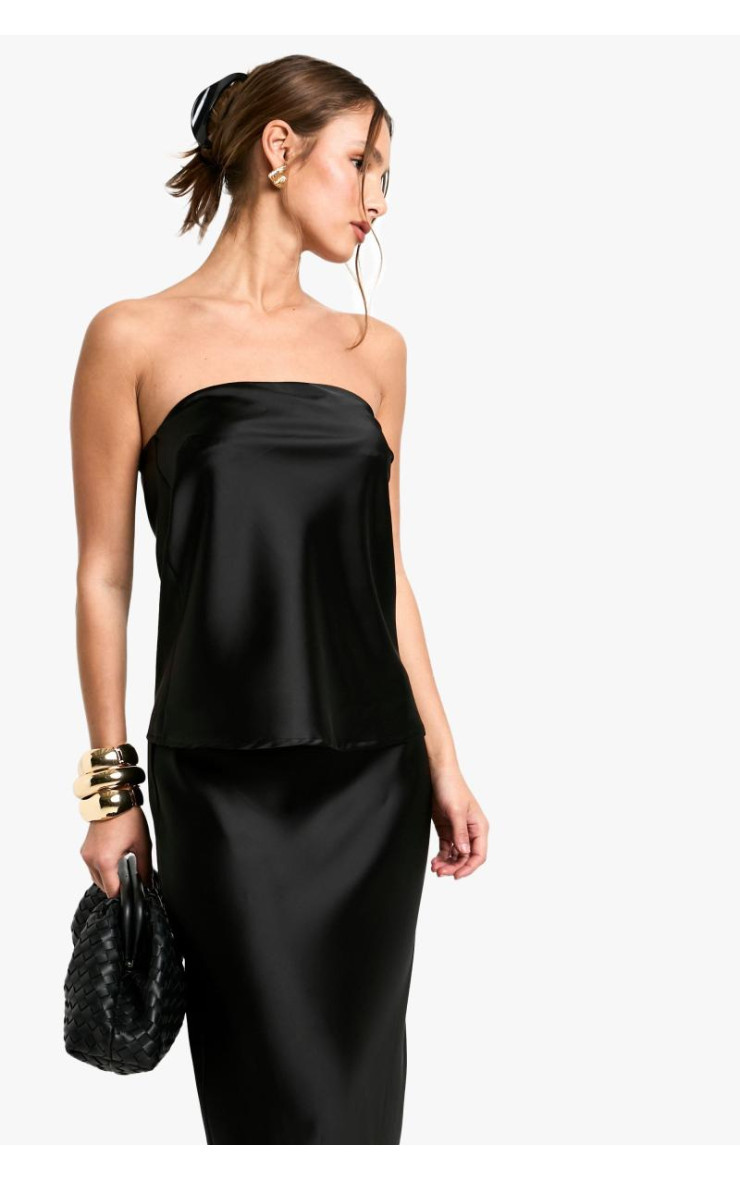 АТЛАСНИЙ ДОВГИЙ КОМПЛЕКТ БАНДО ТА СПІДНИЦЯ МАКСІ