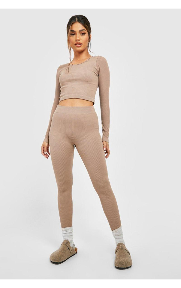 Структуровані безшовні ребристі легінси