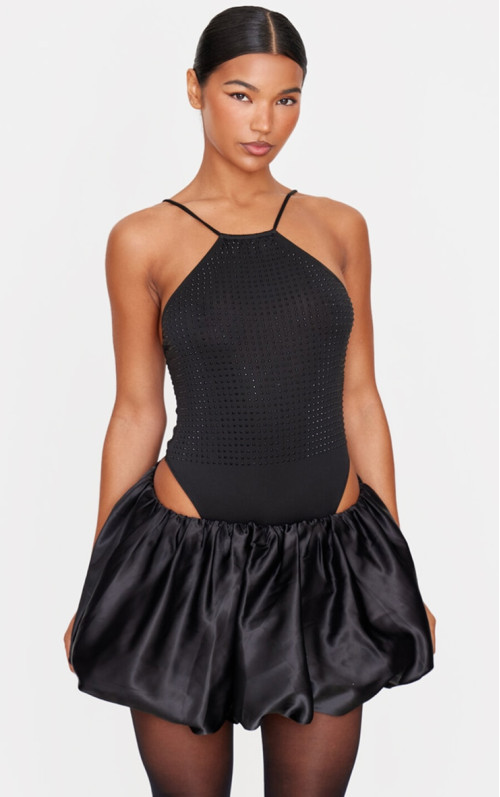 Чорне боді Hot Fix Cross Back