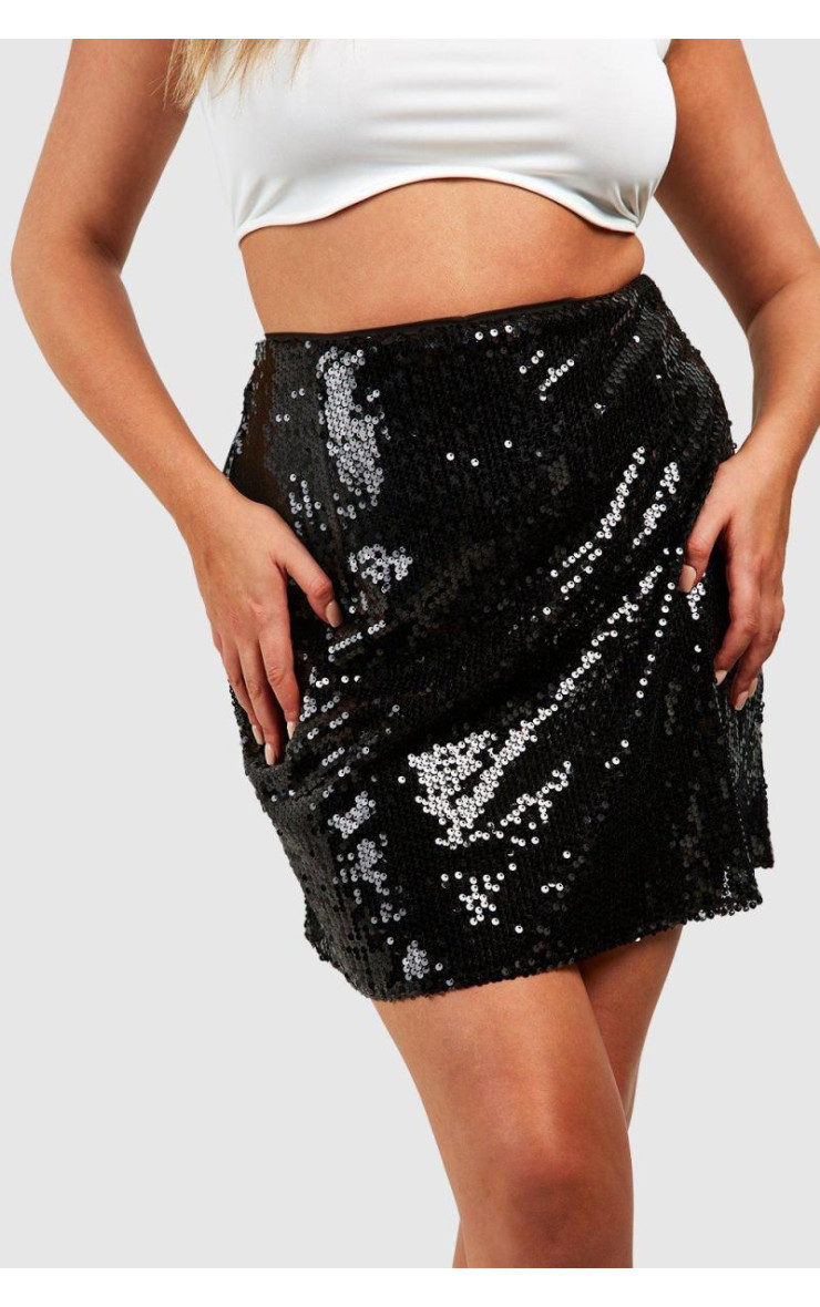 Плюс прозора міні-спідниця з паєтками