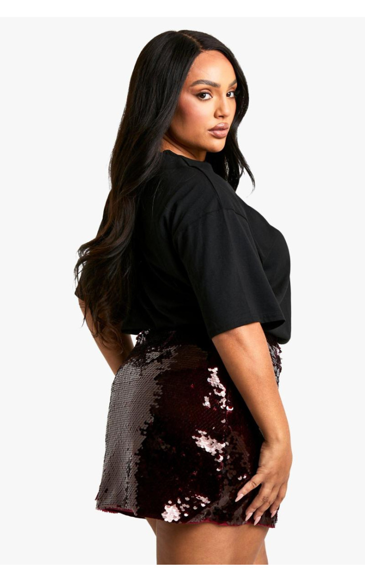 Плюс міні-спідниця преміум-класу з паєтками