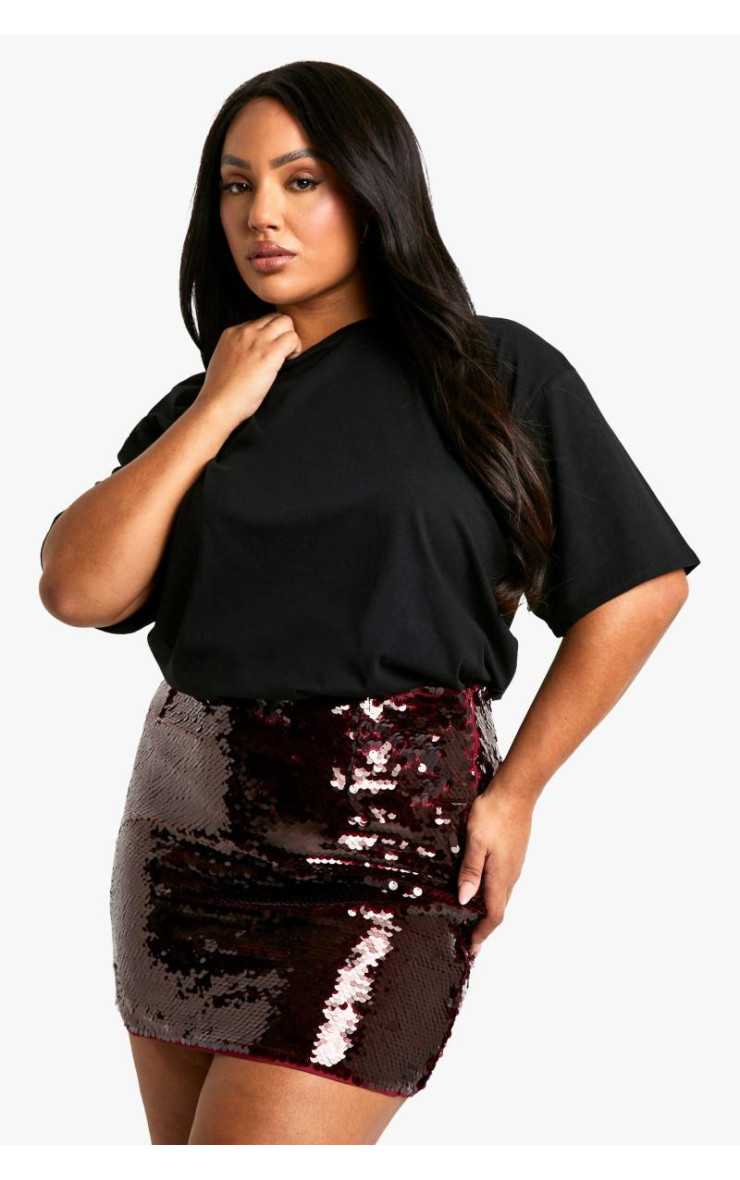 Плюс міні-спідниця преміум-класу з паєтками