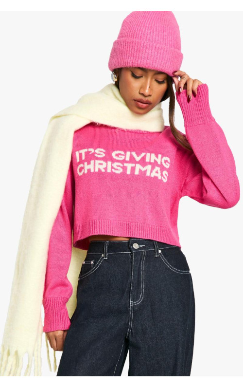 Укорочений джемпер із лозунгом «Даючи Різдво».
