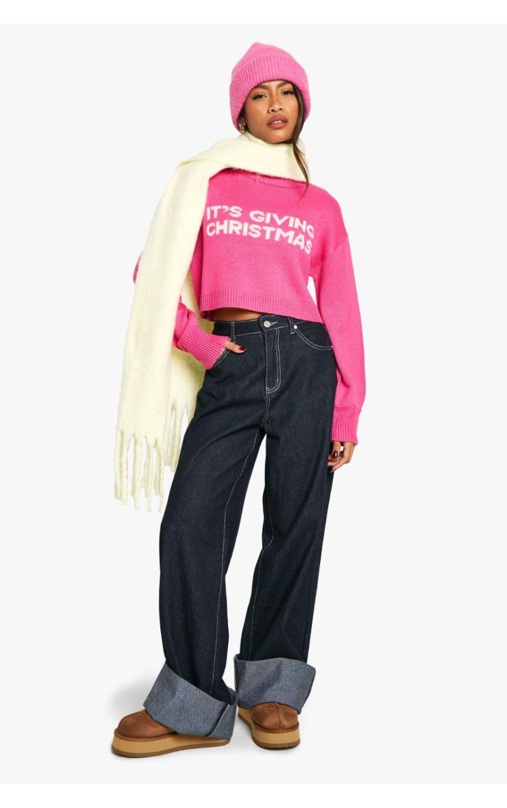 Укорочений джемпер із лозунгом «Даючи Різдво».