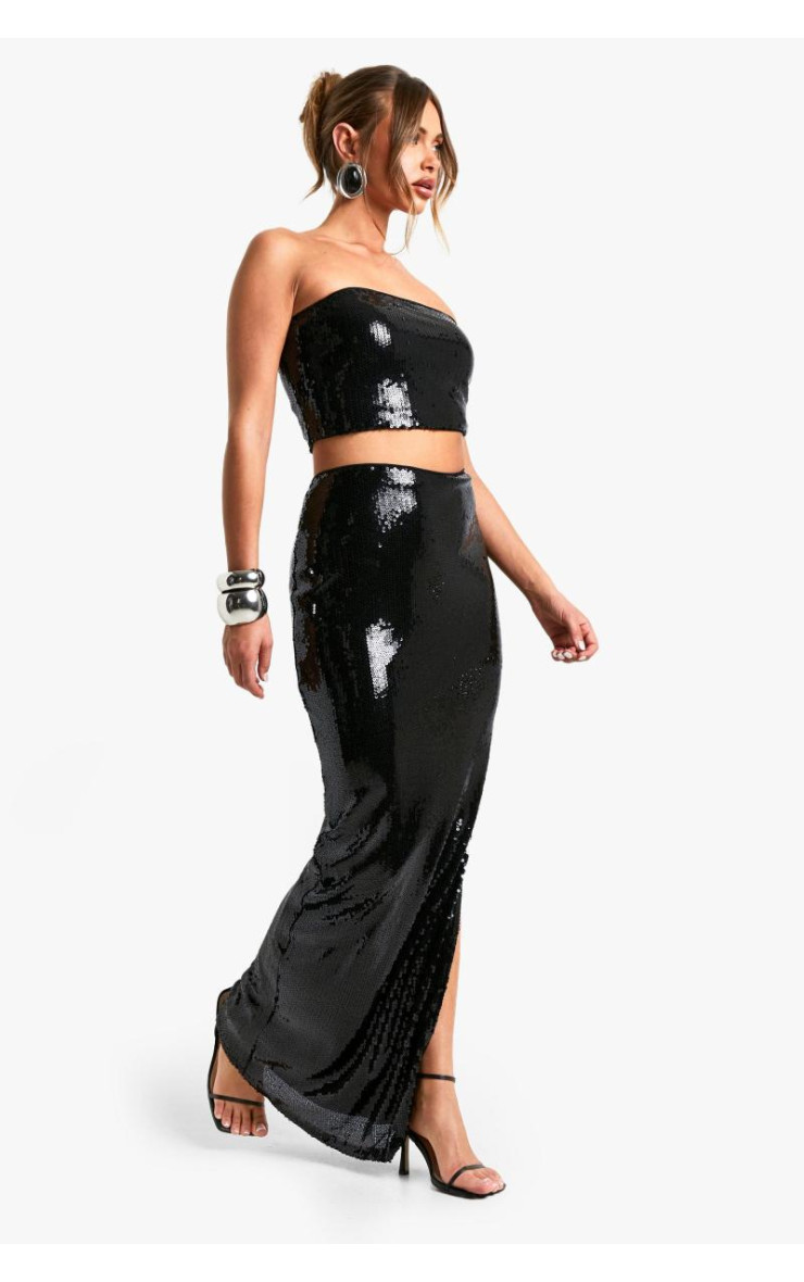 Спідниця максі з паєтками