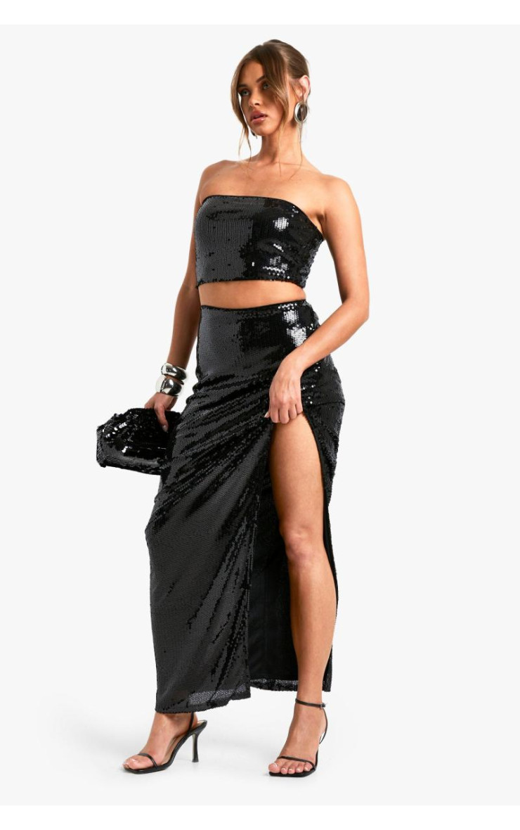 Спідниця максі з паєтками