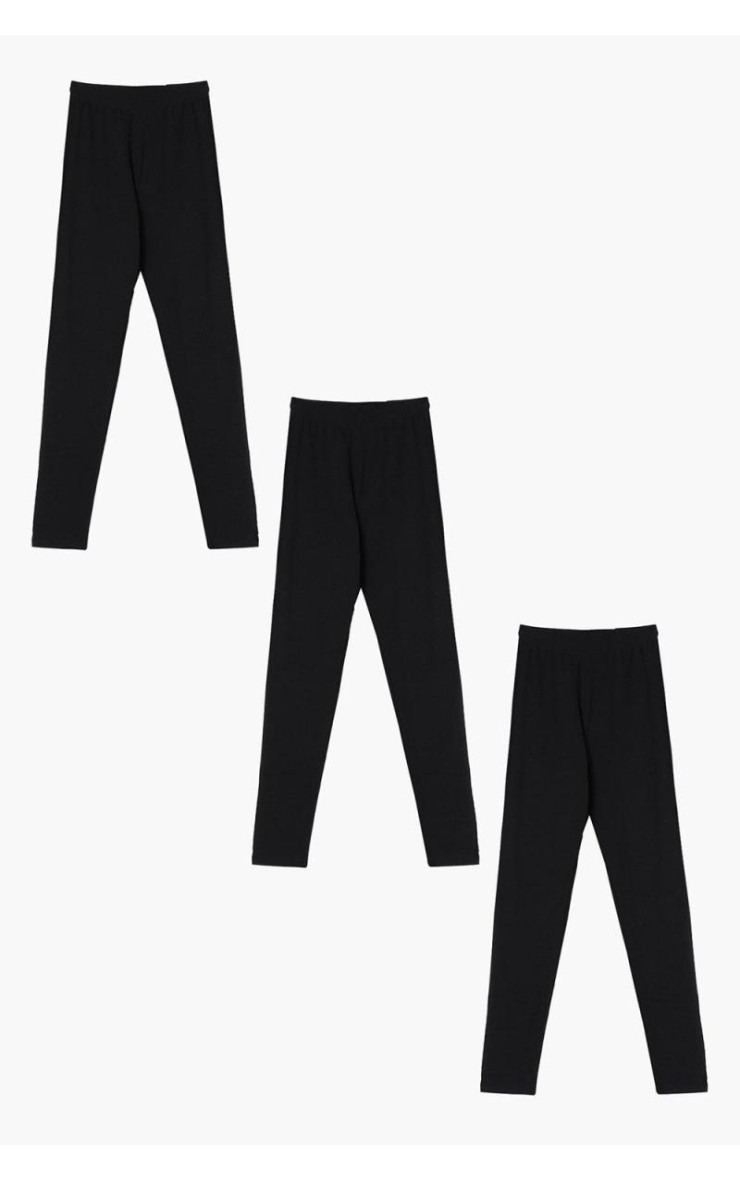 Бавовняні чорні легінси з високою талією