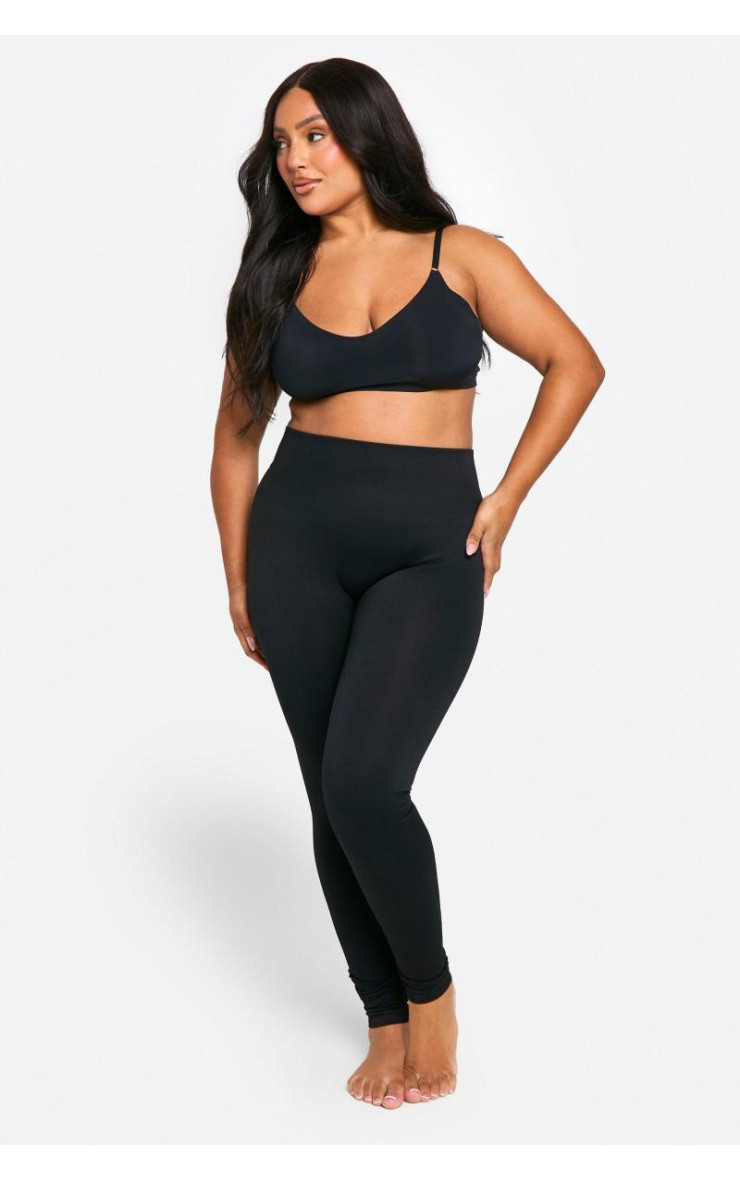 Плюс безшовні легінси з ребрами Tummy Control