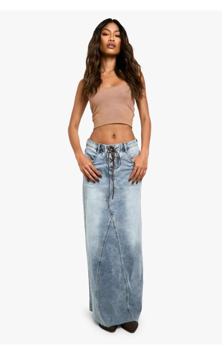 Спідниця максі зі шнурівкою