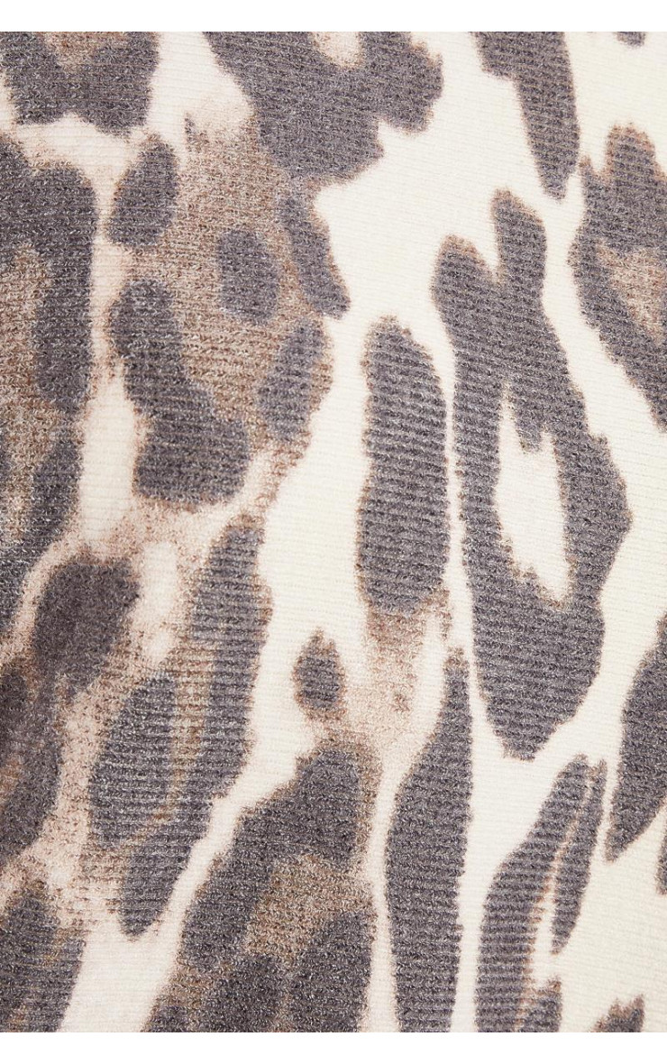 Бежевий в'язаний леопардовий джемпер