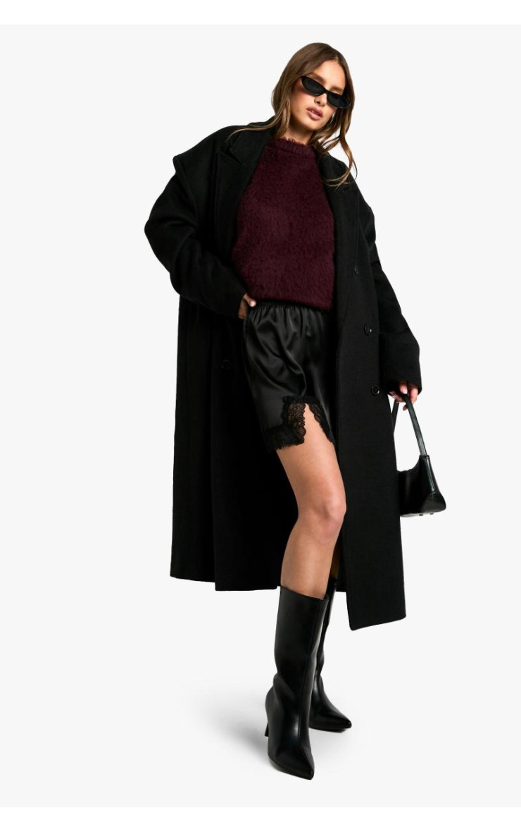 Міні-спідниця з атласною мереживною обробкою