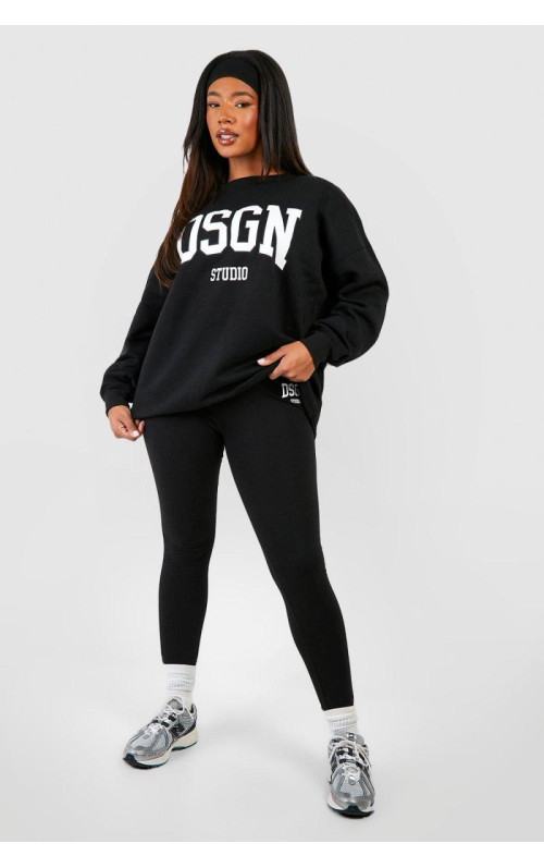 Плюс спортивний костюм Dsgn Studio Slogan Legging