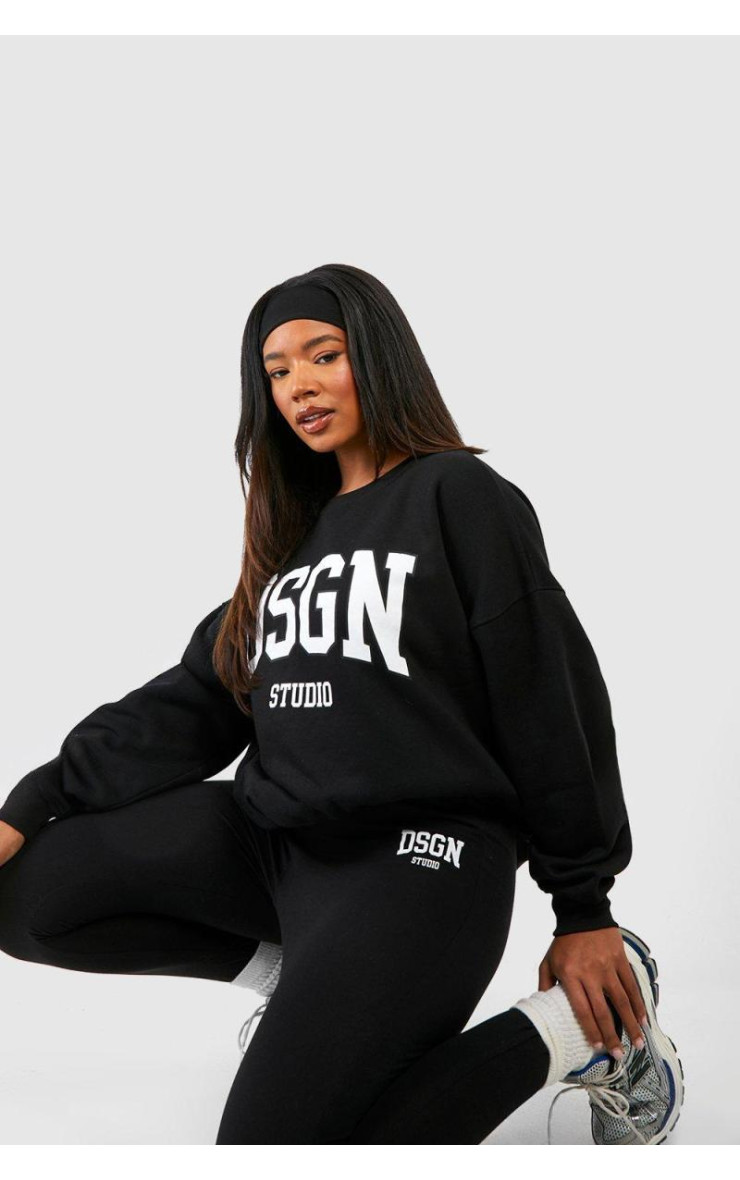 Плюс спортивний костюм Dsgn Studio Slogan Legging