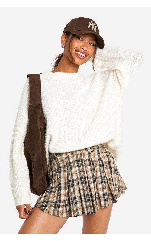 Міні-спідниця зі складками в клітинку