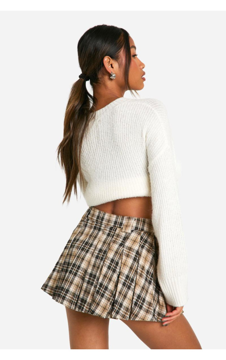 Міні-спідниця зі складками в клітинку