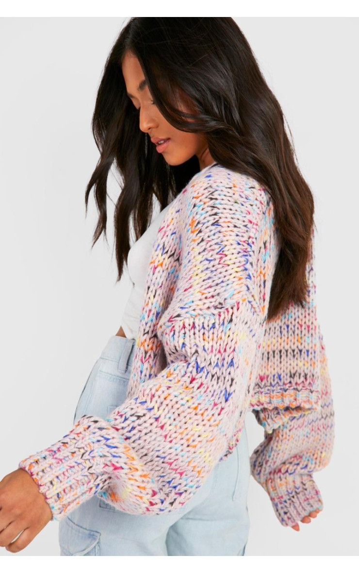 Коричневий різнокольоровий кардиган Petite Premium