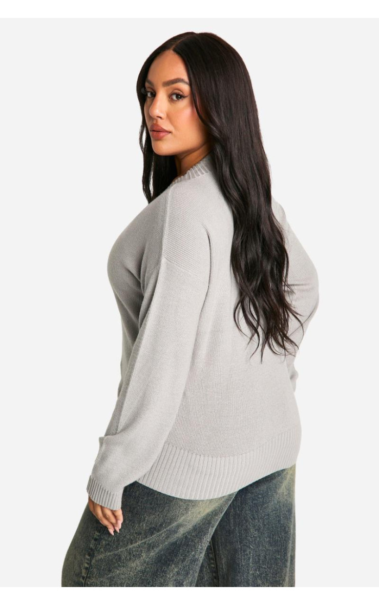 Плюс преміум -ребро негабаритне в’язаний кардиган