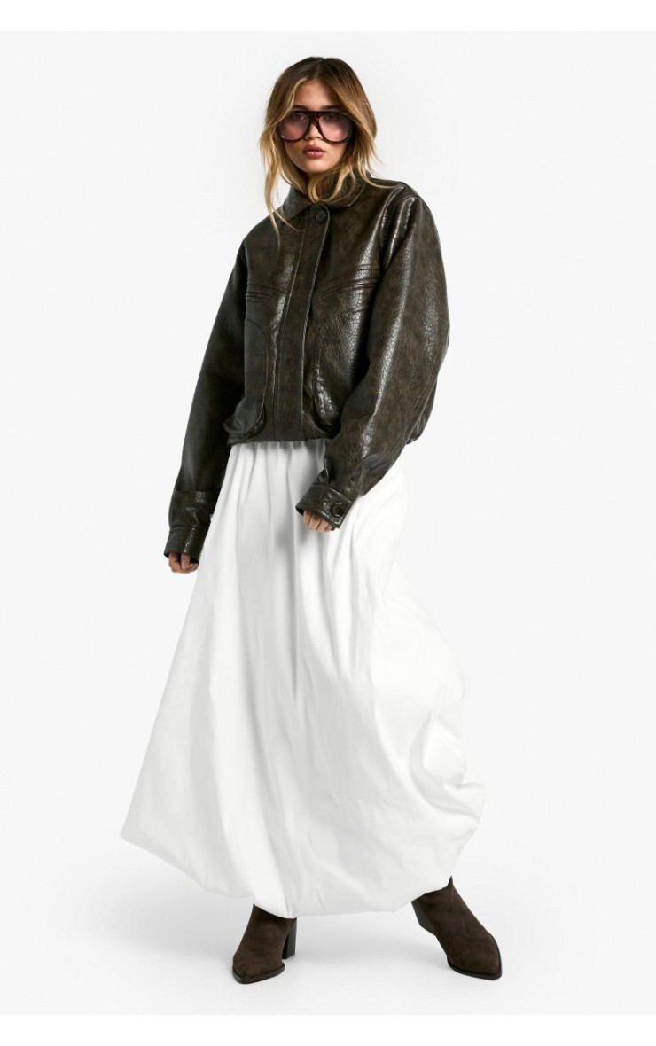 Структурована спідниця з максі з листком