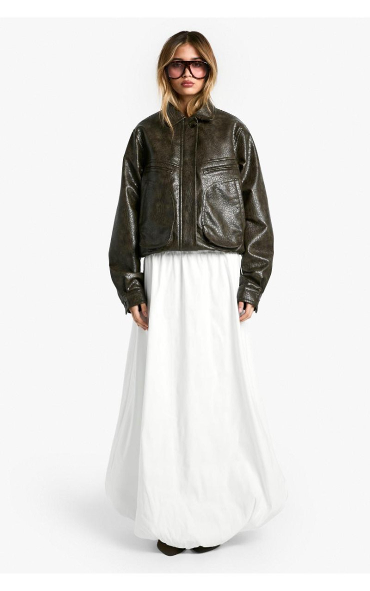 Структурована спідниця з максі з листком