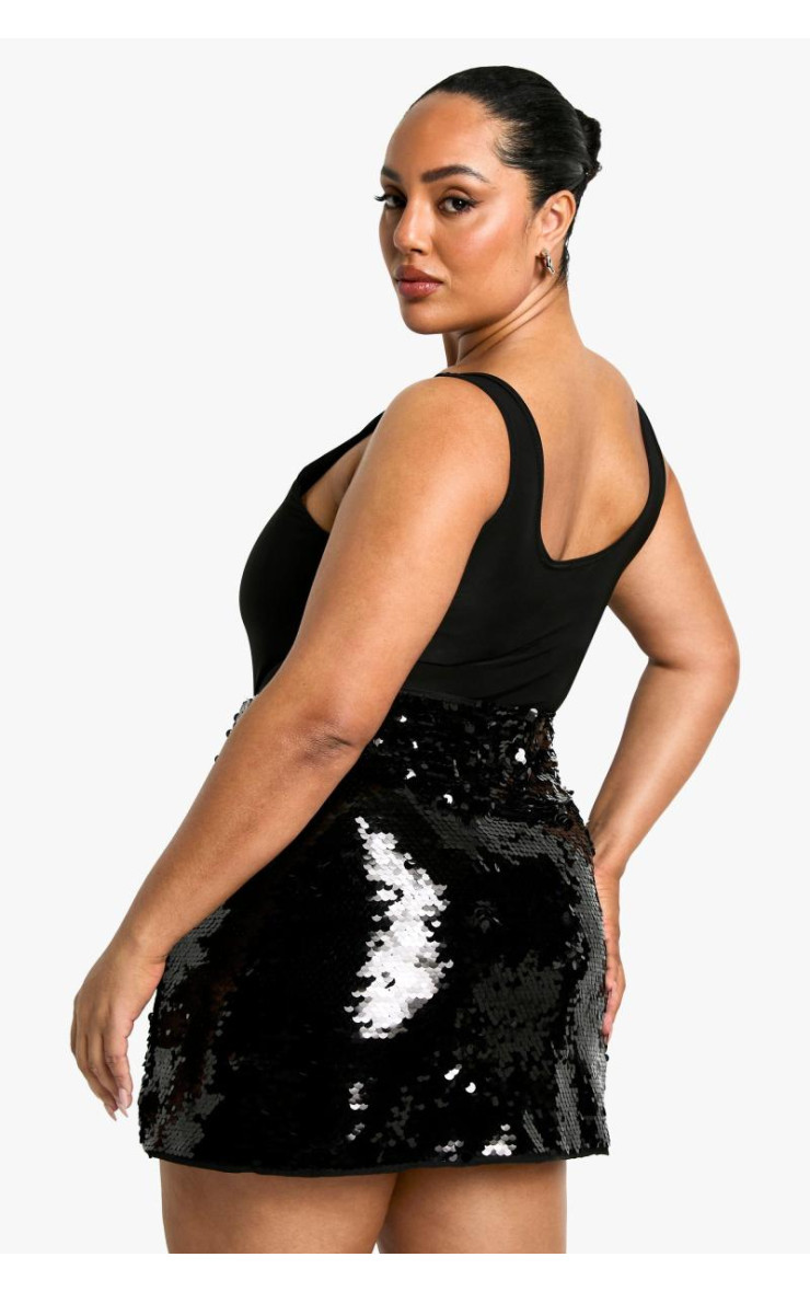 Плюс міні-спідниця преміум-класу з паєтками