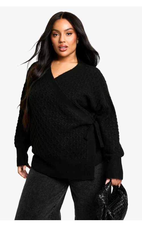 Плюс м'який кабель трикотажний кардиган