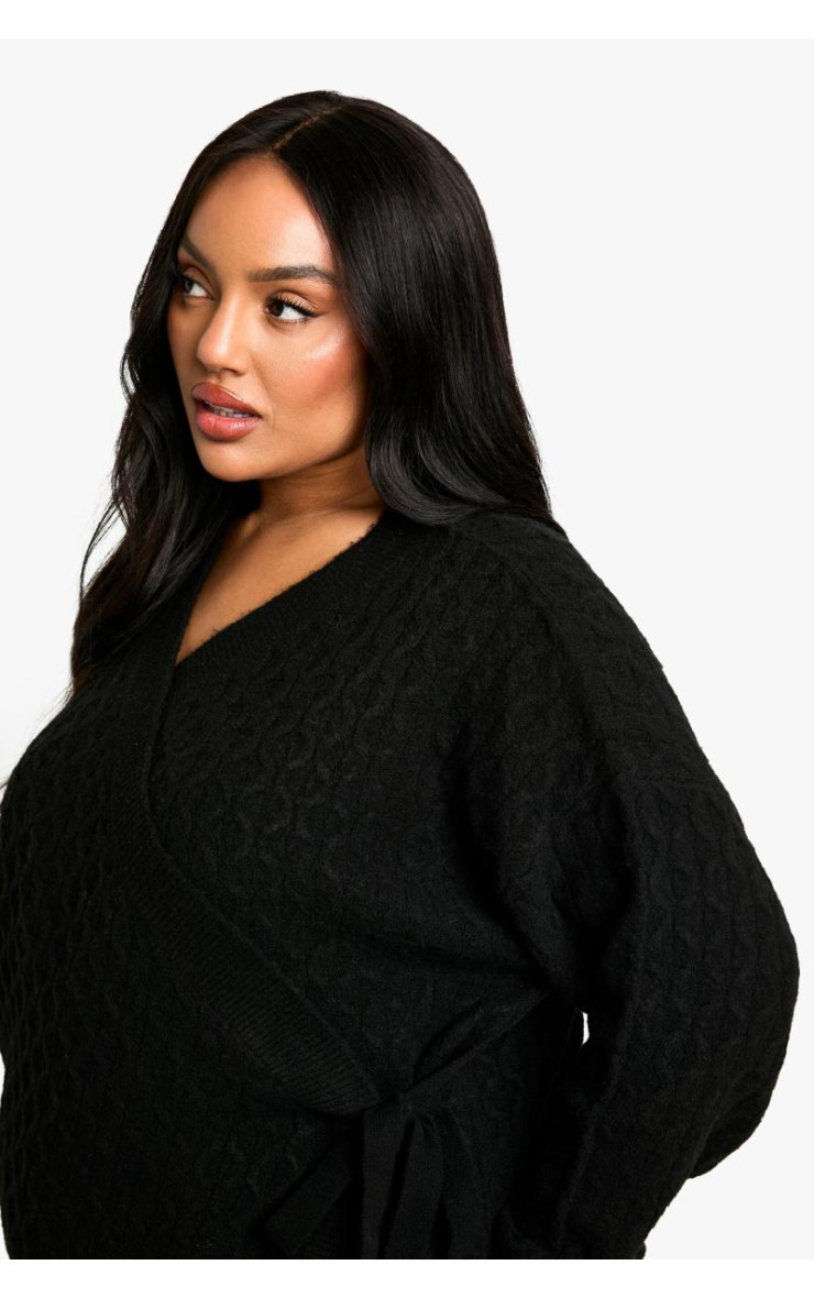 Плюс м'який кабель трикотажний кардиган