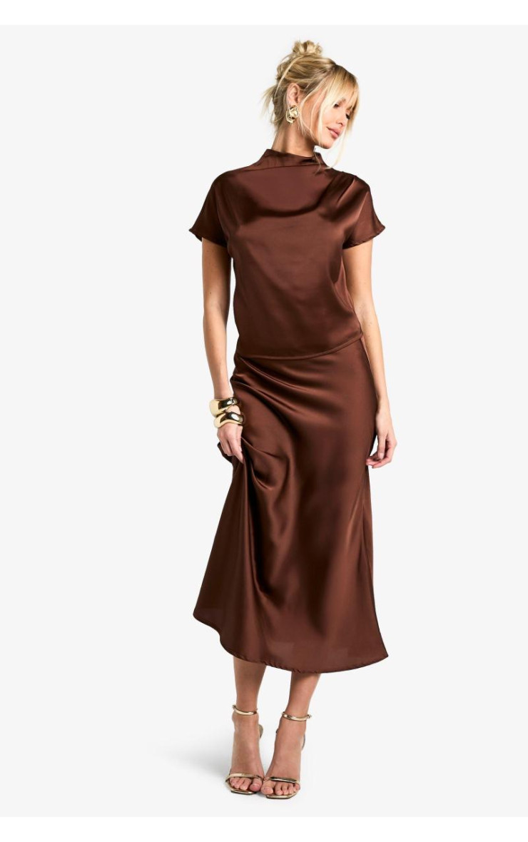 Атласна спідниця Midaxi