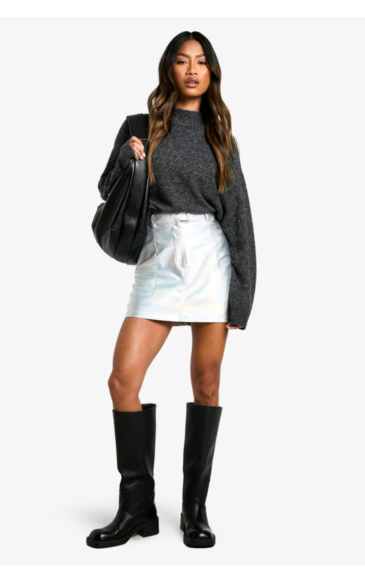 Райдужна міні-спідниця з високою талією