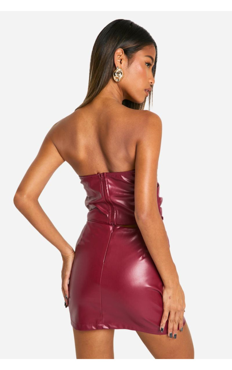 Міні-спідниця з Pu Ruched