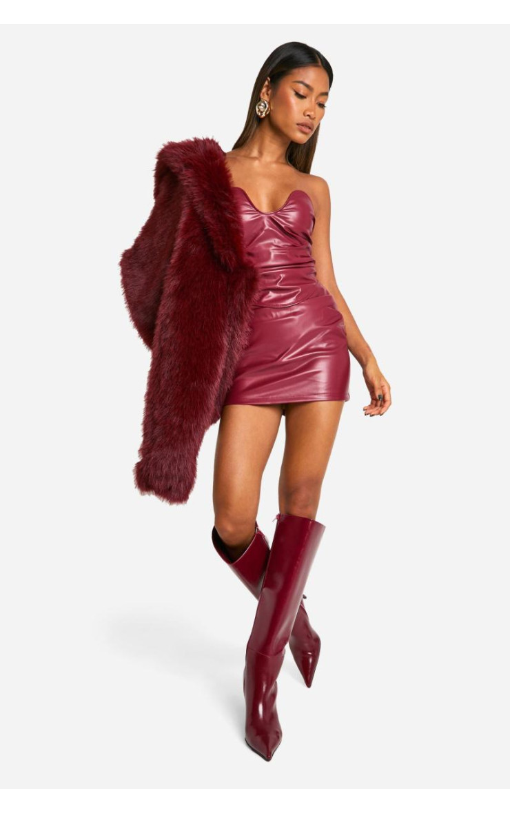 Міні-спідниця з Pu Ruched