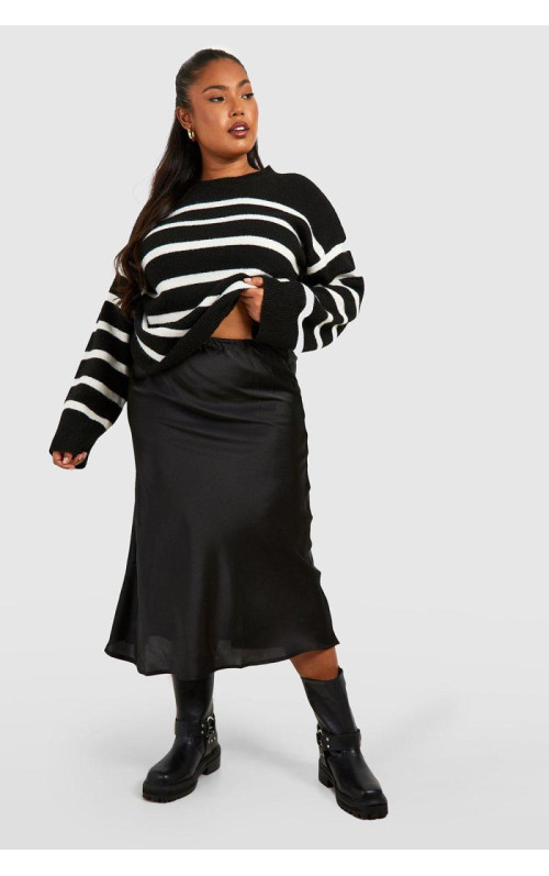 Атласна спідниця Midaxi з косим кроєм