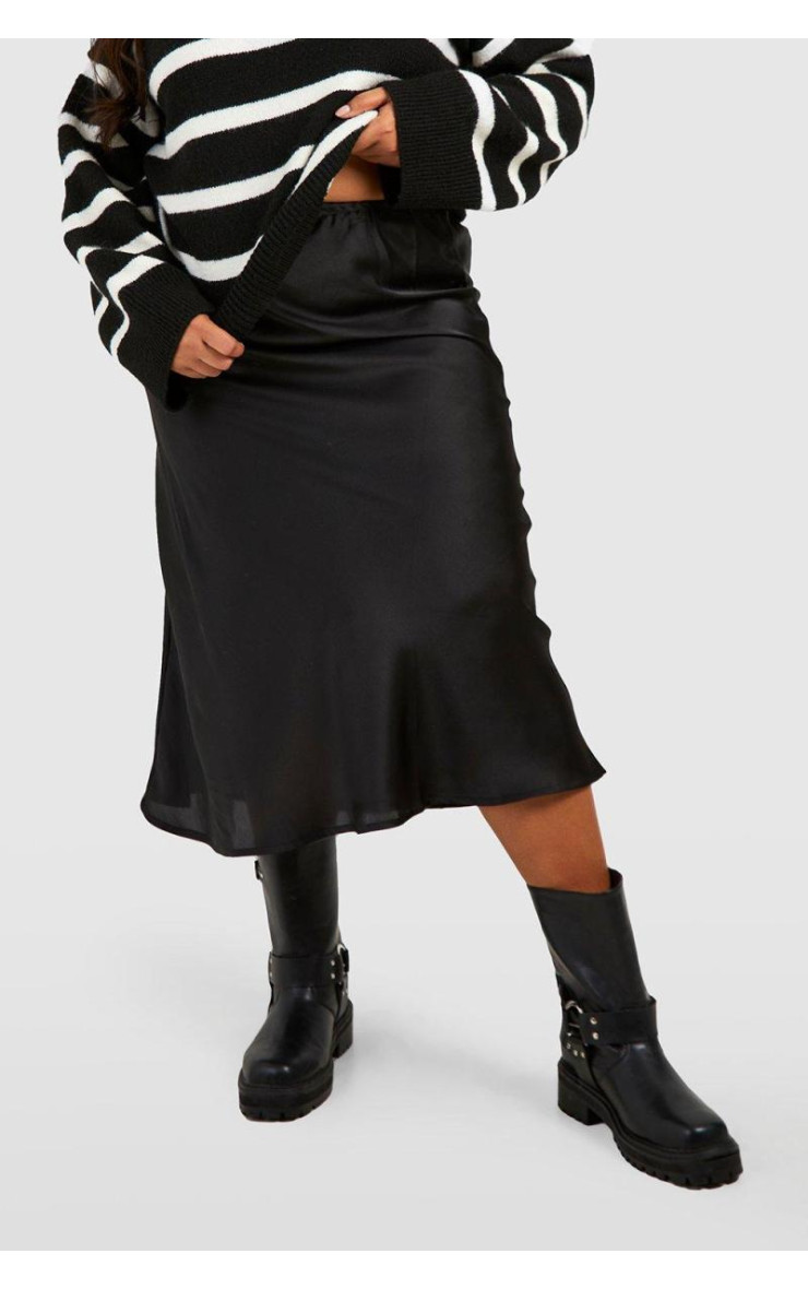 Атласна спідниця Midaxi з косим кроєм